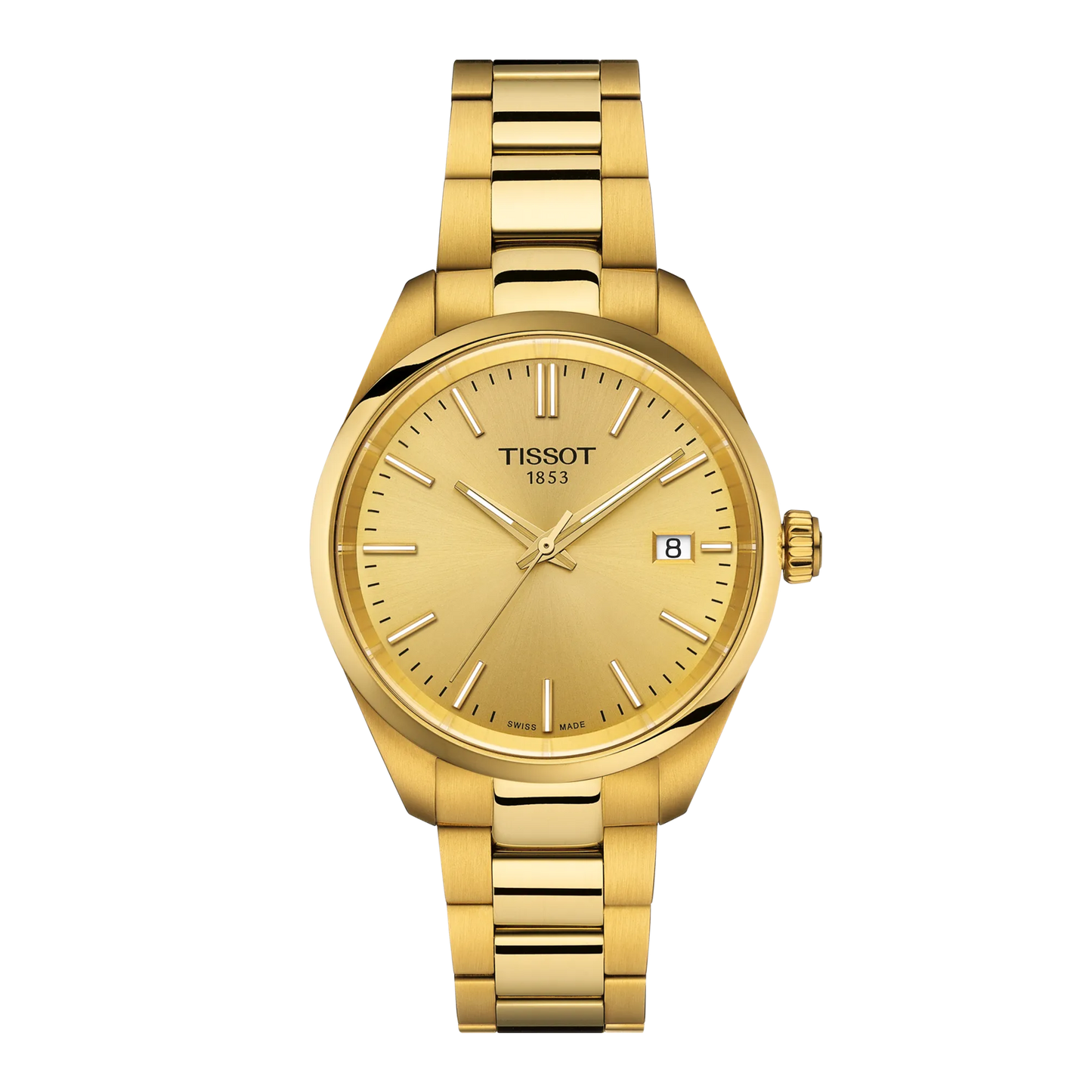 Tissot PR 100 Champagne Dial PVD Gold Plated Womens Quartz Watch T1502103302100