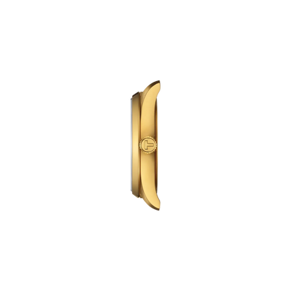 Tissot PR 100 Champagne Dial PVD Gold Plated Womens Quartz Watch T1502103302100