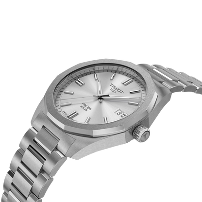 Tissot PRC 100  Solar Silver Dial Stainless Steel Mens Quartz Watch T1514221103100