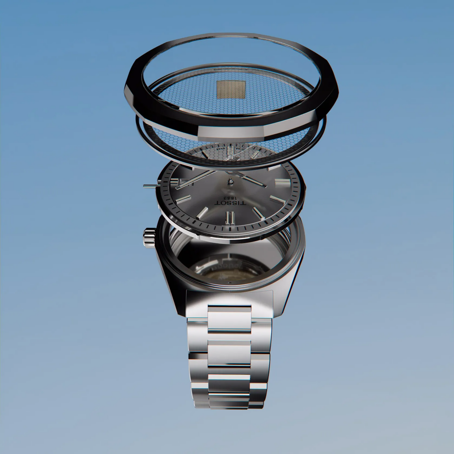 Tissot PRC 100  Solar Silver Dial Stainless Steel Mens Quartz Watch T1514221103100