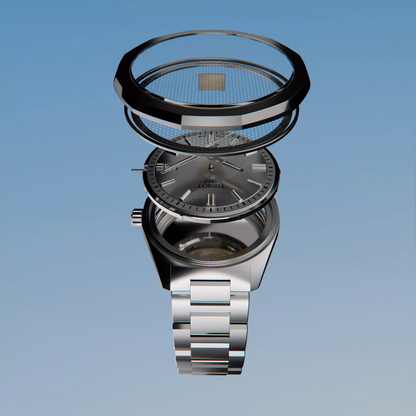 Tissot PRC 100  Solar Blue Dial Stainless Steel Mens Quartz Watch T1514221104100