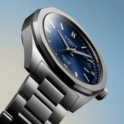 Tissot PRC 100  Solar Blue Dial Stainless Steel Mens Quartz Watch T1514221104100