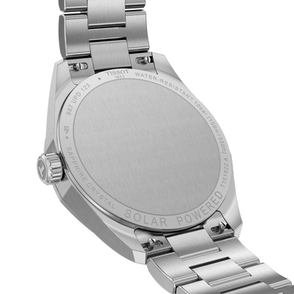 Tissot PRC 100  Solar Ice Blue Dial Stainless Steel Womens Quartz Watch T1518221135100