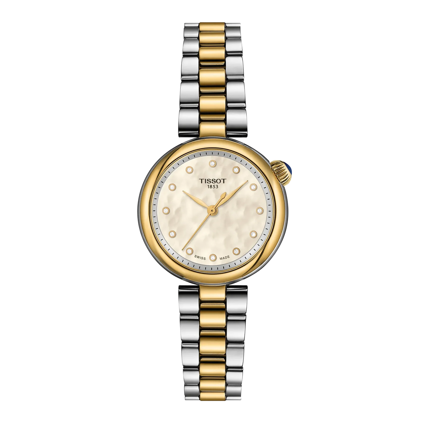 Tissot Desir Mother of Pearl Diamond Set Dial Two Tone Womens Quartz Watch T1520102211600