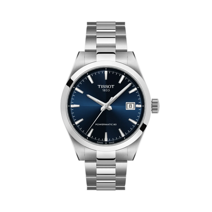 Tissot Gentleman 38mm Powermatic 80 Blue Dial Stainless Steel Mens Watch T1658071104100