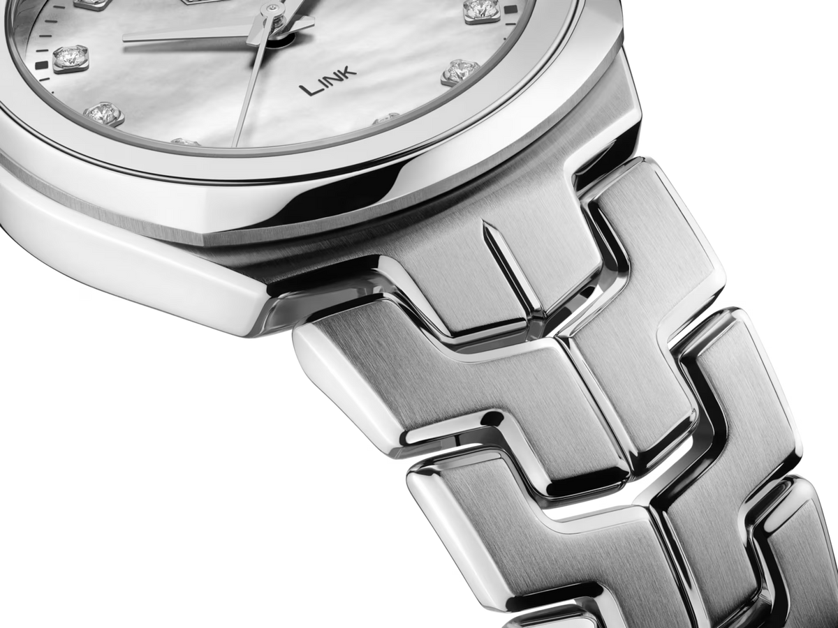 TAG Heuer Link Lady Mother of Pearl Diamond Set Dial Stainless Steel Womens Quartz Watch WBC1312.BA0600