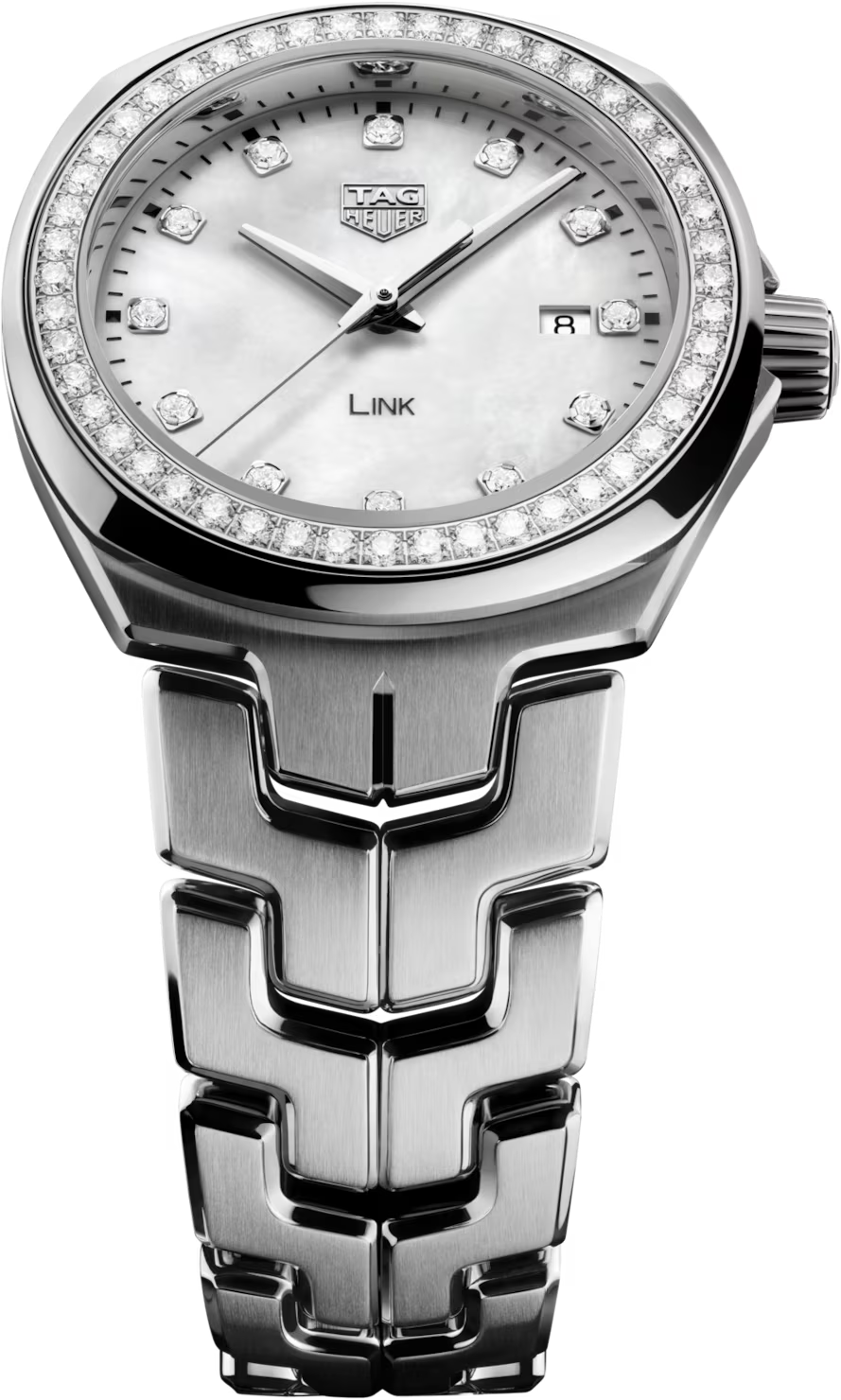 TAG Heuer Link Lady Mother of Pearl Dial Diamond Set Stainless Steel Womens Quartz Watch WBC1316.BA0600