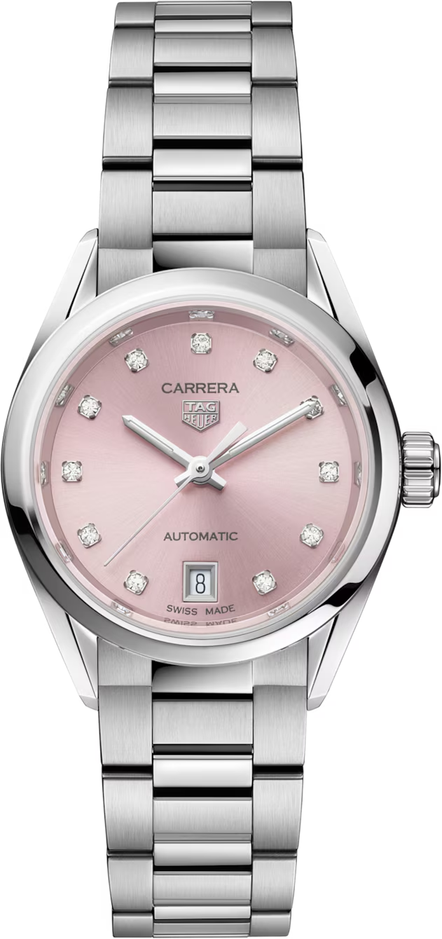 TAG Heuer Carrera Pink Diamond Set Dial Stainless Steel Womens Watch WBN2416.BA0621