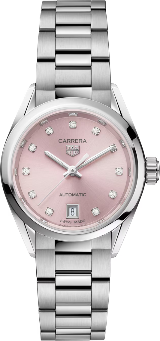 TAG Heuer Carrera Pink Diamond Set Dial Stainless Steel Womens Watch WBN2416.BA0621