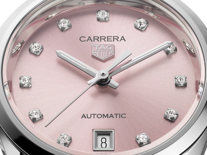 TAG Heuer Carrera Pink Diamond Set Dial Stainless Steel Womens Watch WBN2416.BA0621