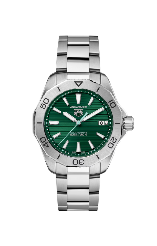 TAG Heuer Aquaracer Professional 200 Solargraph Green Dial Stainless Steel Mens Quartz Watch WBP1115.BA0000