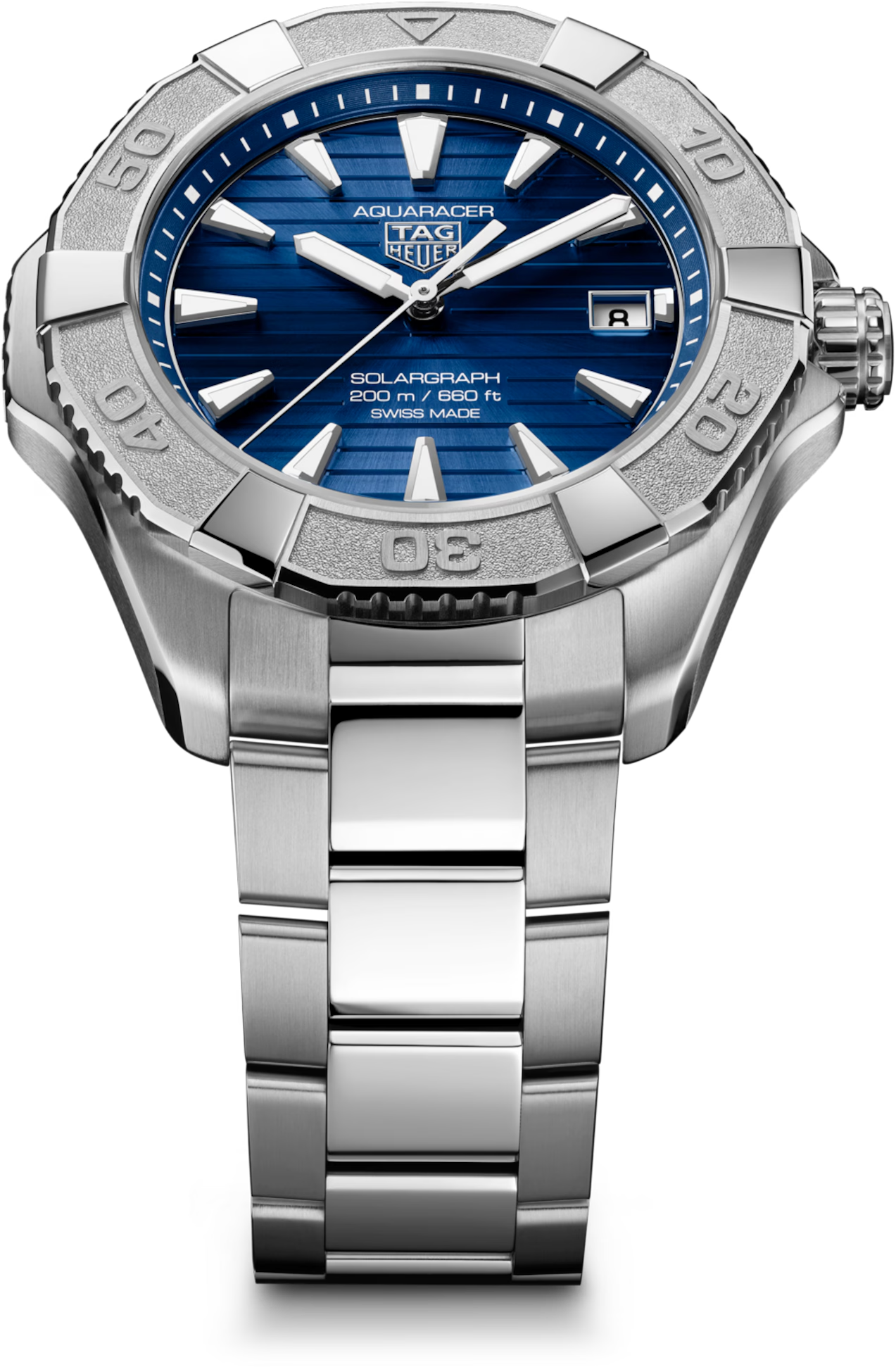 TAG Heuer Aquaracer Professional 200 Solargraph Blue Dial Stainless Steel Mens Quartz Watch WBP1117.BA0047