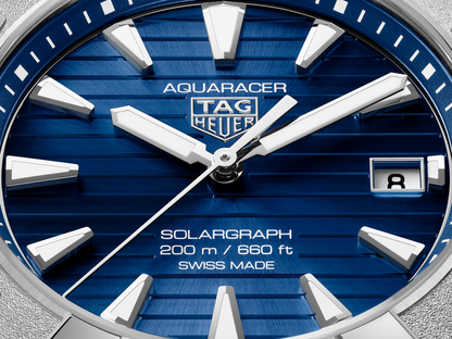 TAG Heuer Aquaracer Professional 200 Solargraph Blue Dial Stainless Steel Mens Quartz Watch WBP1117.BA0047