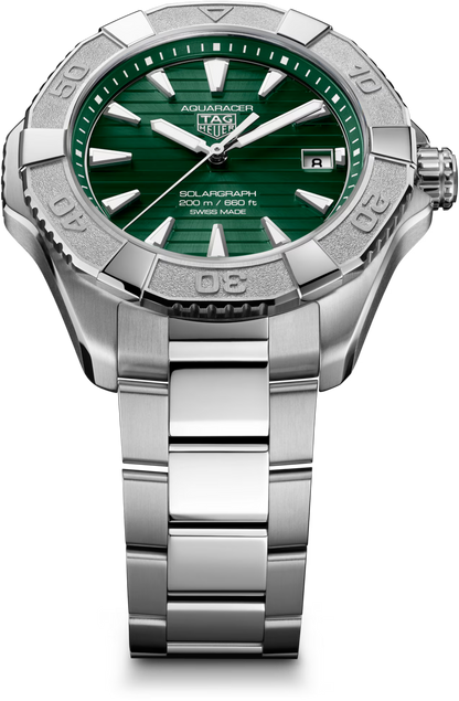 TAG Heuer Aquaracer Professional 200 Solargraph Green Dial Stainless Steel Mens Quartz Watch WBP1118.BA0047