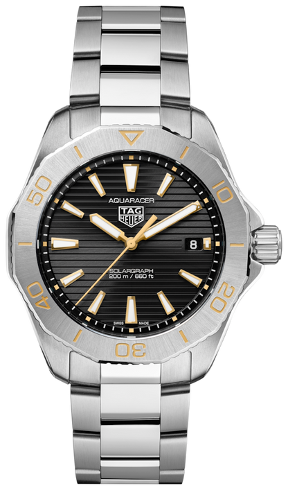 TAG Heuer Aquaracer Professional 200 Limited Edition Solargraph Black Dial Stainless Steel Mens Quartz Watch WBP1119.BA0000