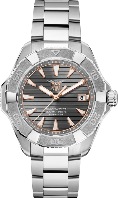TAG Heuer Aquaracer Professional 200 Solargraph Grey Dial Titanium Mens Quartz Watch WBP1190.BZ0003