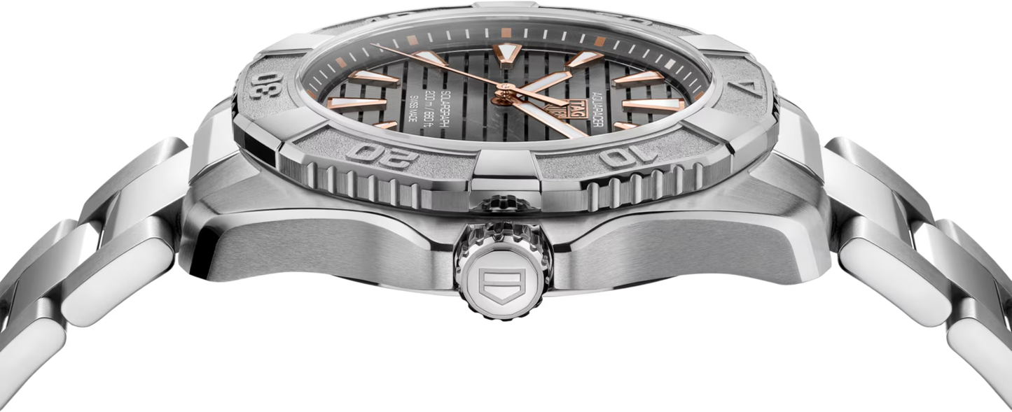 TAG Heuer Aquaracer Professional 200 Solargraph Grey Dial Titanium Mens Quartz Watch WBP1190.BZ0003