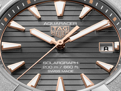 TAG Heuer Aquaracer Professional 200 Solargraph Grey Dial Titanium Mens Quartz Watch WBP1190.BZ0003