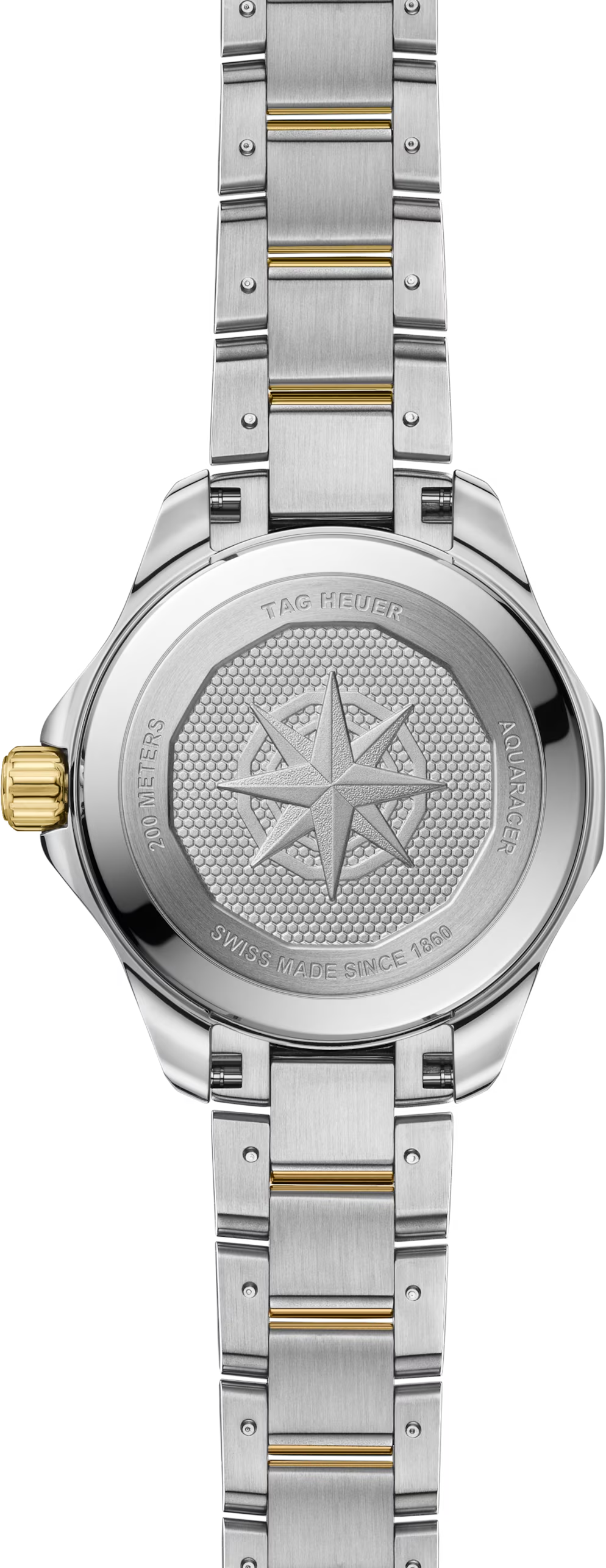 TAG Heuer Aquaracer Professional 200 Solargraph Two Tone Mother of Pearl Diamond Set Dial Womens Quartz 34mm Watch WBP1326.BB0004