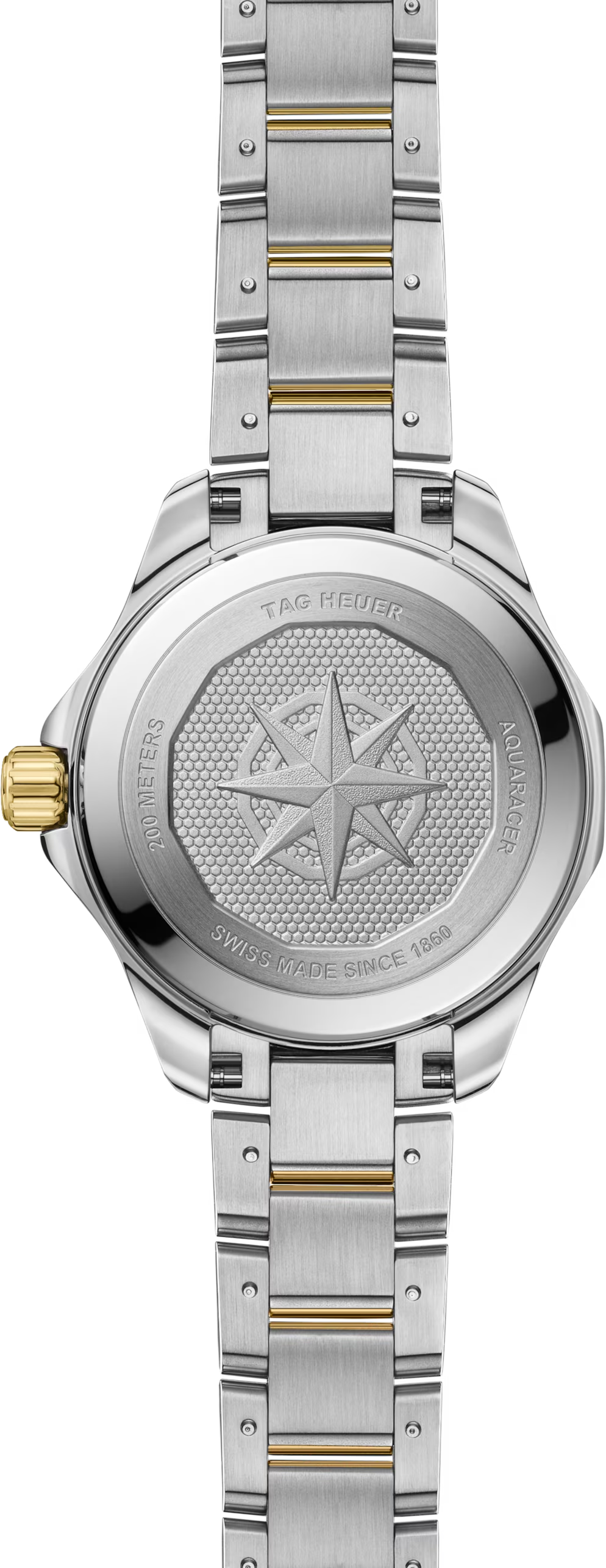 TAG Heuer Aquaracer Professional 200 Solargraph Two Tone Mother of Pearl Dial Womens Quartz 34mm Watch WBP1327.BB0004