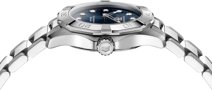 TAG Heuer Aquaracer Professional 100 Solargraph Stainless Steel Blue Diamond Set Dial Womens Quartz 28mm Watch WBP141E.BA0049
