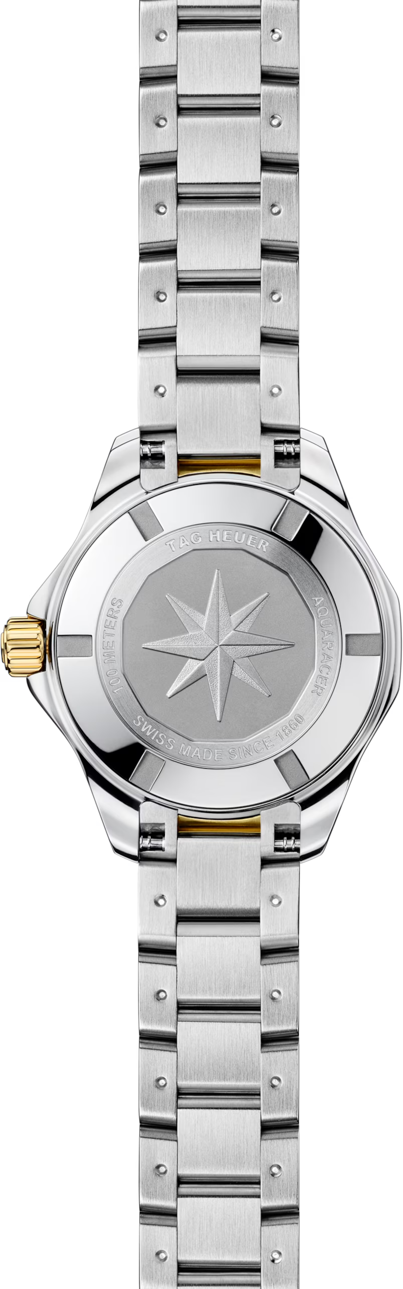 TAG Heuer Aquaracer Professional 100 Solargraph Two Tone Mother of Pearl Diamond Set Dial Womens Quartz 28mm Watch WBP1422.BB0006