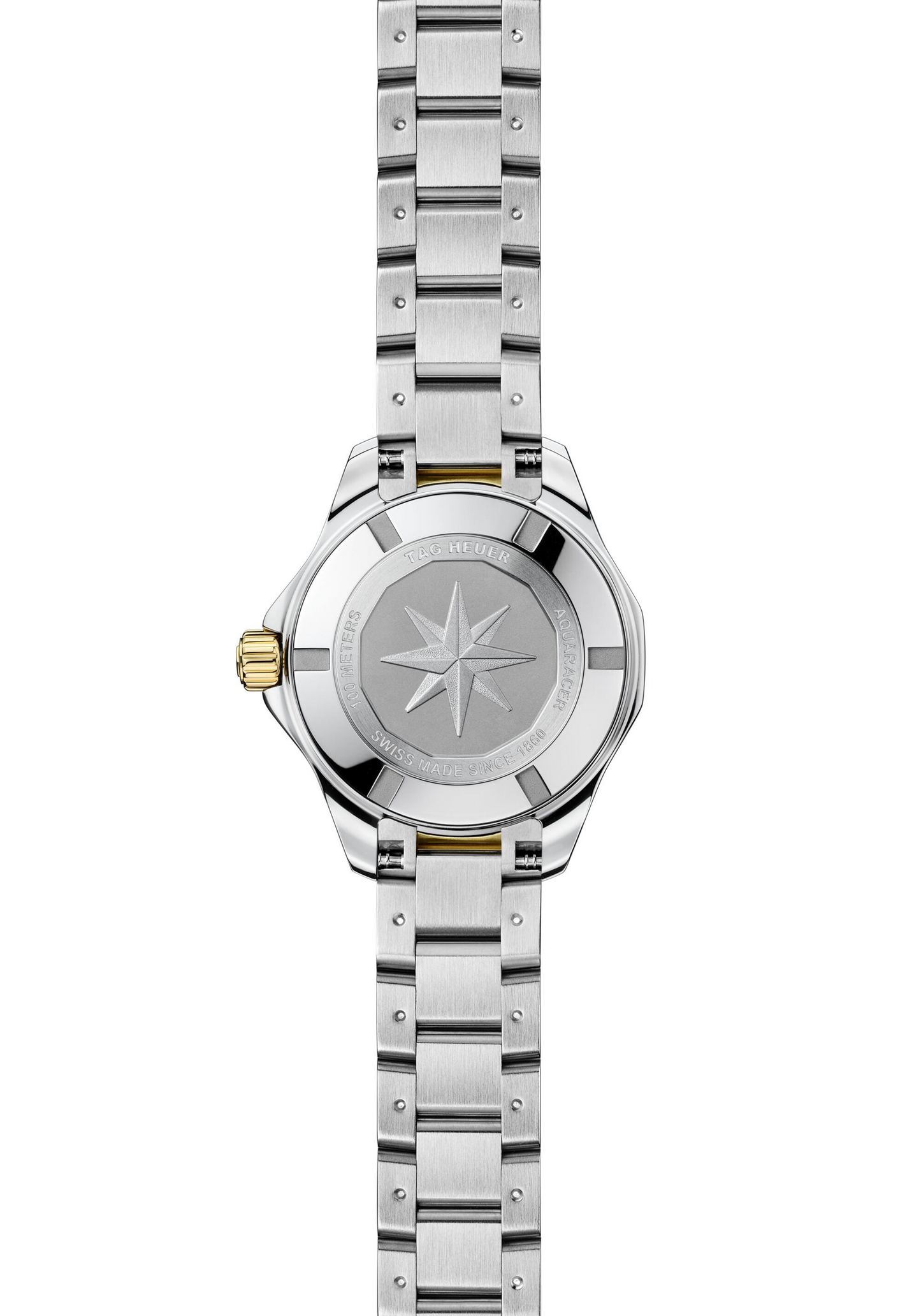TAG Heuer Aquaracer Professional 100 Solargraph Two Tone Mother of Pearl Dial Womens Quartz 28mm Watch WBP1423.BB0006