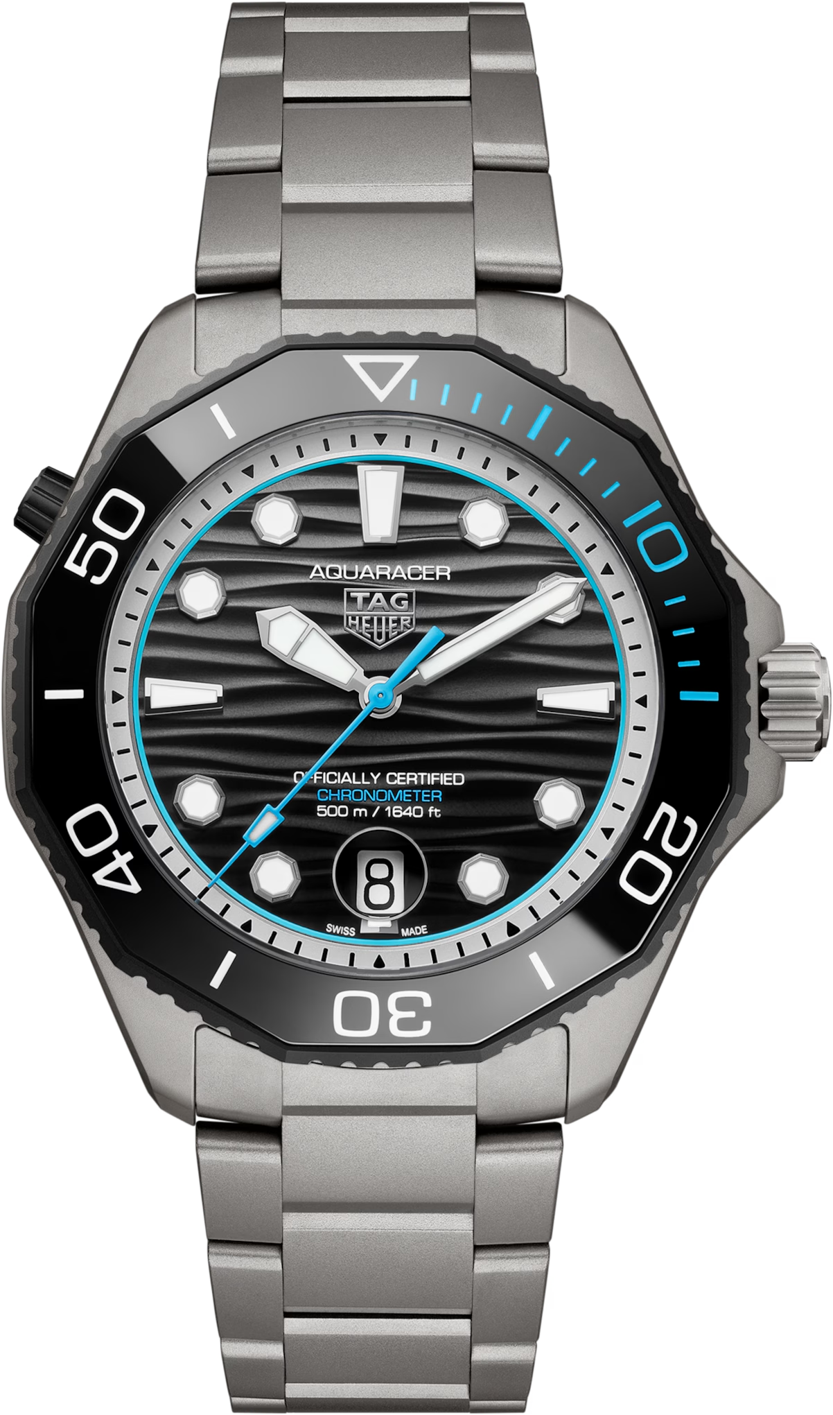 TAG Heuer Aquaracer Professional 500 Date Chronometer Black Dial Titanium Limited Edition Mens Watch  WBP5182.BF0010