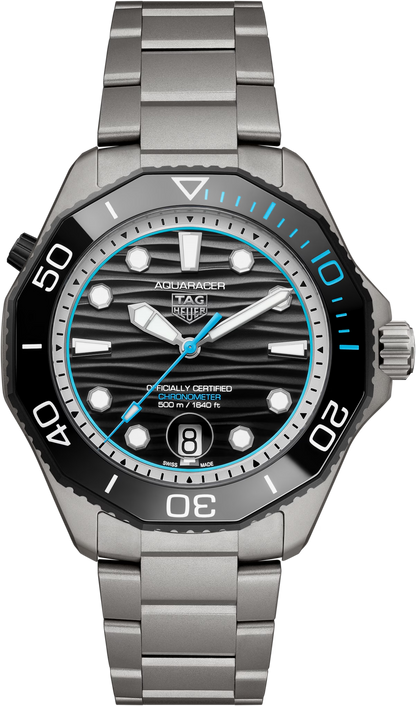 TAG Heuer Aquaracer Professional 500 Date Chronometer Black Dial Titanium Limited Edition Mens Watch  WBP5182.BF0010