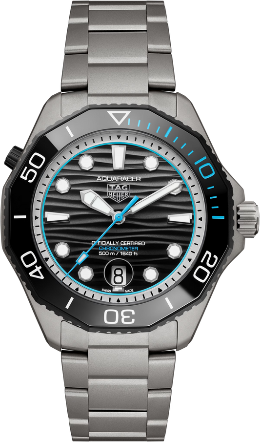 TAG Heuer Aquaracer Professional 500 Date Chronometer Black Dial Titanium Limited Edition Mens Watch  WBP5182.BF0010