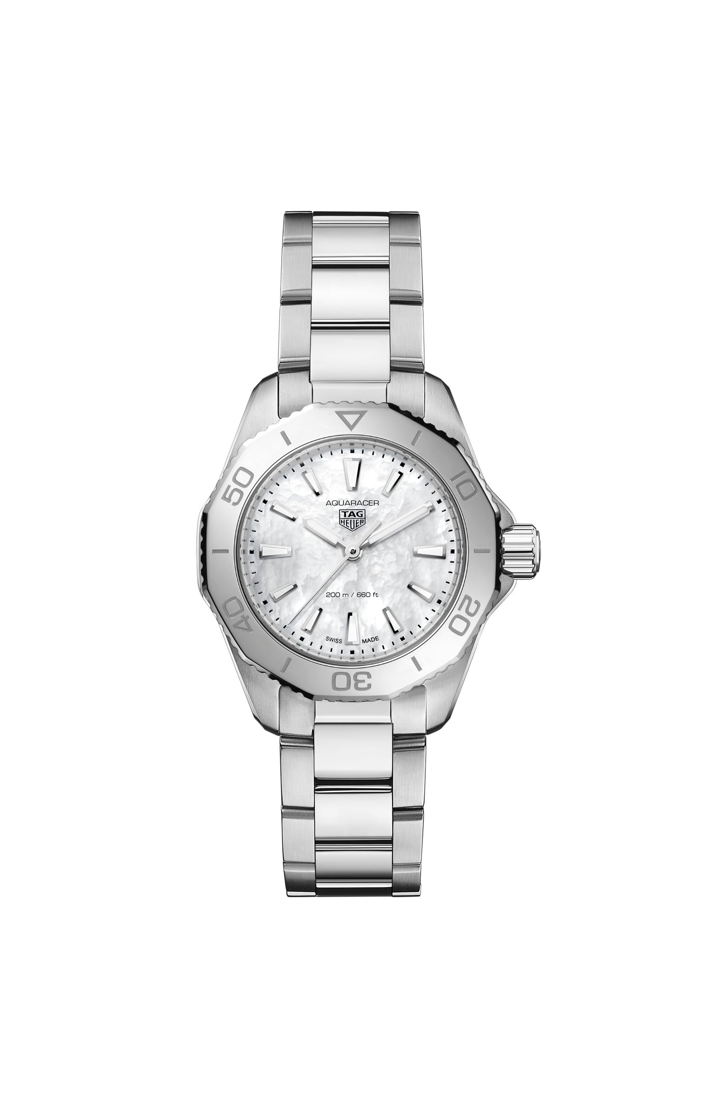 TAG Heuer Aquaracer Stainless Steel Mother of Pearl Dial Womens Quartz 30mm Watch WBP1418.BA0622