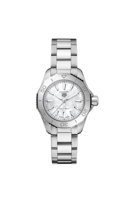 TAG Heuer Aquaracer Stainless Steel Mother of Pearl Dial Womens Quartz 30mm Watch WBP1418.BA0622
