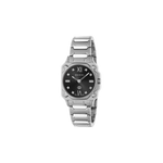 Gucci G-Flat Diamond Set Black Dial Stainless Steel Womens Quartz Watch YA166507