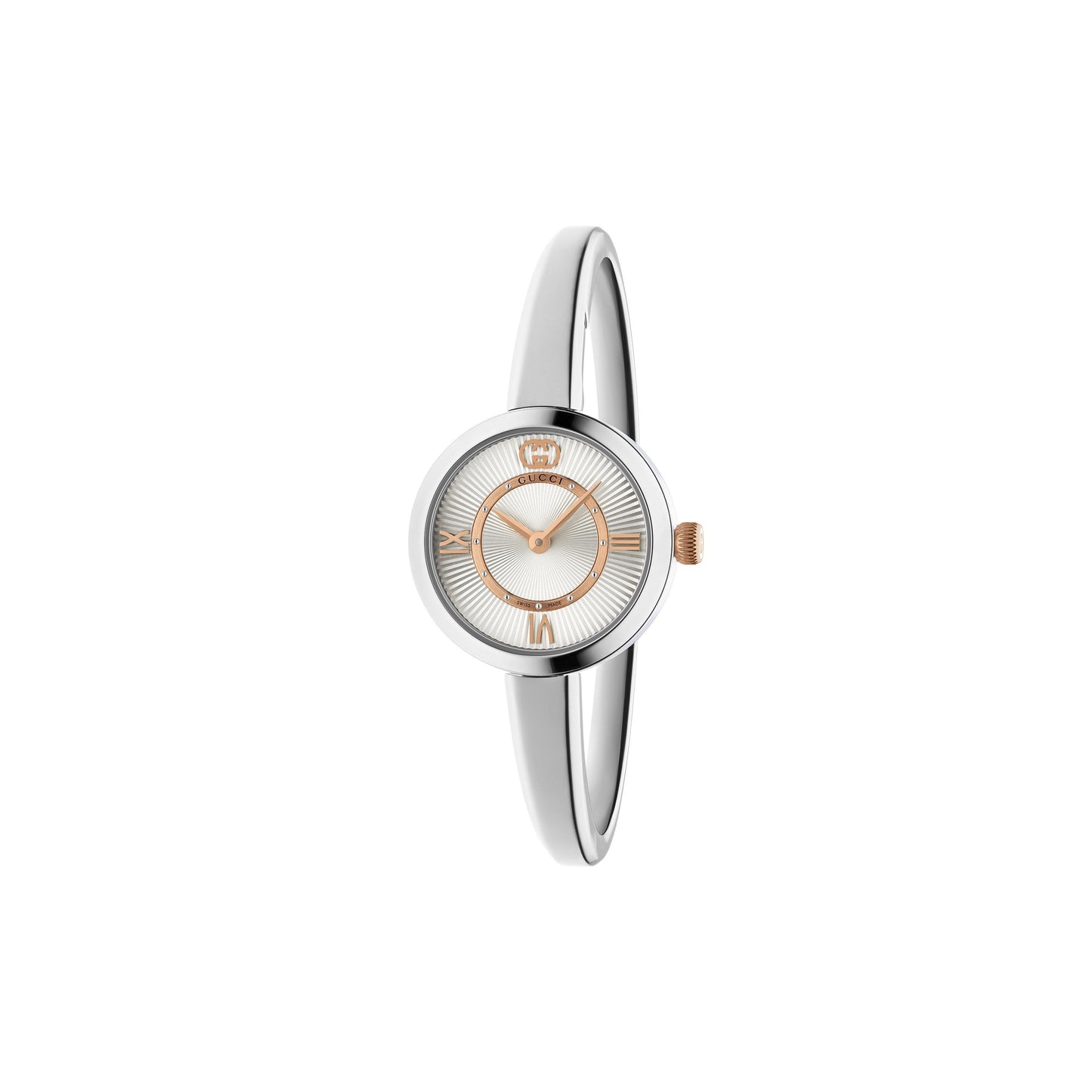 Gucci Model 2000 Silver Dial Stainless Steel Ladies Quartz Watch YA167515