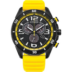 Citizen Eco-Drive Sport Chronograph Black Ion-Plated Stainless Steel Mens Watch AT2585-08E