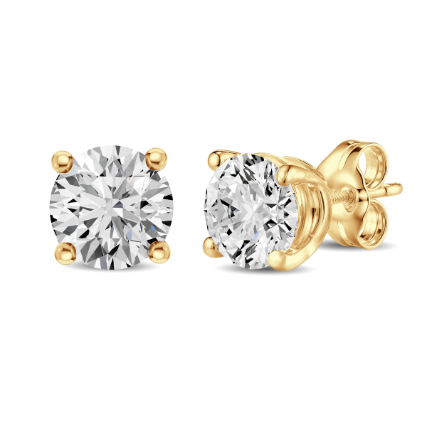 18ct Yellow Gold 4 Claw Set 0.30ct Diamond Stud Earrings