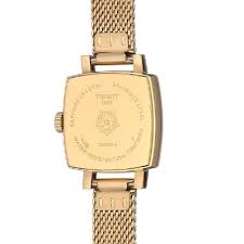 Tissot Lovely Square Silver Dial PVD Gold Plated Womens Quartz Watch T0581093303100