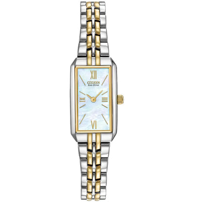 Citizen Eco-Drive Silhouette Mother of Pearl Dial Two Tone Womens Watch EG2694-59D