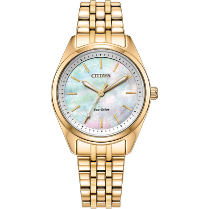 Citizen Eco-Drive Citizen Peyten Mother of Pearl Dial Gold Plated Womens Watch EM1232-59D