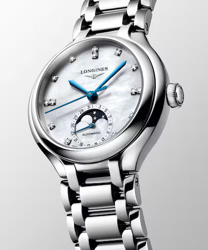 Longines PrimaLuna Mother of Pearl Diamond Set Dial Stainless Steel Womens Watch L81264876