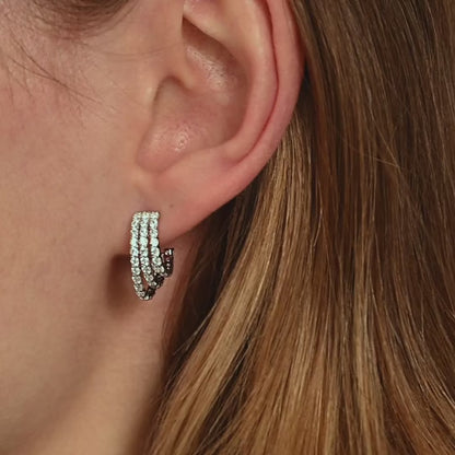 TI SENTO Stardust Sterling Silver Cubic Zirconia Set Hoop Earrings