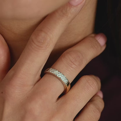 TI SENTO Contrast Sterling Silver & Gold Plated Cubic Zirconia Set Ring