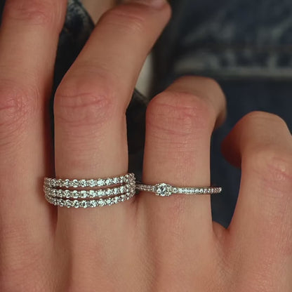 TI SENTO Stardust Sterling Silver Cubic Zirconia Set Ring