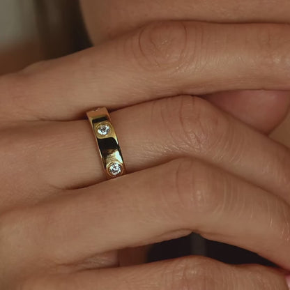 TI SENTO Sterling Silver & Gold Plated Cubic Zirconia Set Ring