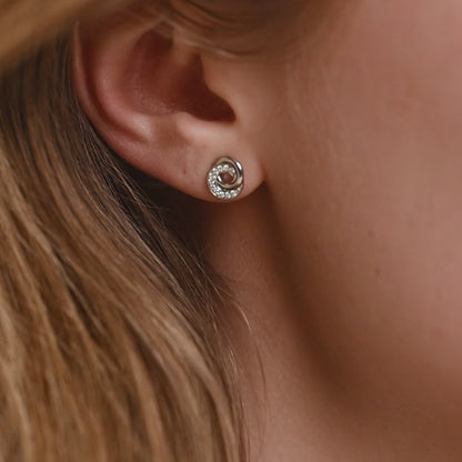 TI SENTO Sterling Silver Cubic Zirconia Set Forever Connected Stud Earrings