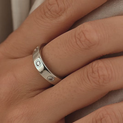 TI SENTO Classic Sterling Silver Cubic Zirconia Set Ring