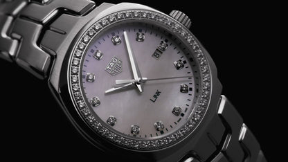 TAG Heuer Link Lady Mother of Pearl Dial Diamond Set Stainless Steel Womens Quartz Watch WBC1316.BA0600