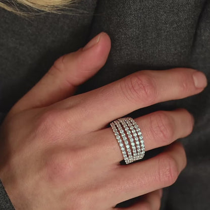 TI SENTO Stardust Sterling Silver Cubic Zirconia Set Ring - L model