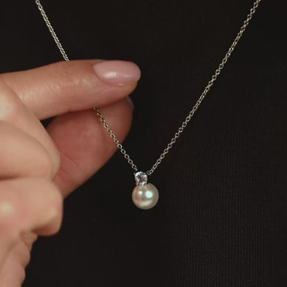 TI SENTO Sterling Silver Cubic Zirconia & Pearl Set Pendant Necklace