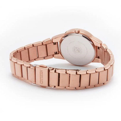 Citizen Eco-Drive Axiom Diamond Set Black Dial Rose Gold Plated